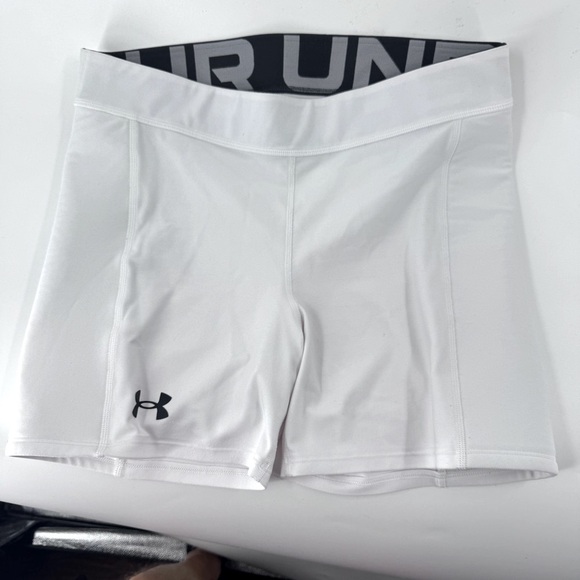 Under Armour White Athletic Shorts with Compression Fit for Softball / Sports - Picture 1 of 7